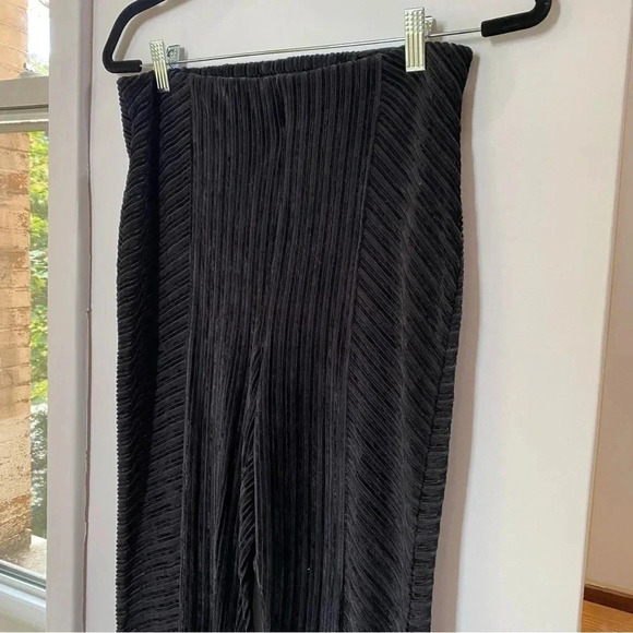 New Free People Velvet Flare Pants Slim Pull-On High Rise Black XS - Picture 8 of 14